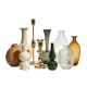 Eclectic Mixed-Material Vase & Candle Holder Set | Modern Neutral Home Decor