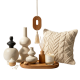 Curated Boho Neutral Home Decor Bundle | Sculptural Vases, Knit Pillow & Fragrance Set