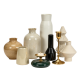 Layered Neutral Ceramic & Brass Decor Set | Modern Minimalist Home Styling Bundle