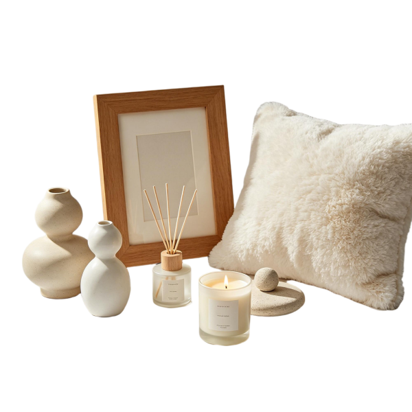 Wabi-Sabi Double-Gourd Vase & Fragrance Decor Set | Neutral Home Styling Bundle